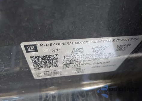 2018 Chevrolet Silverado 1500 2Lt from USA, damaged, VIN 3GCUKREC5JG481850